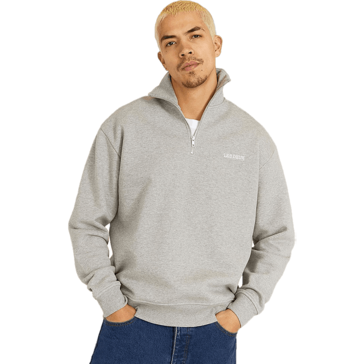 Diego Halfzip Sweatshirt Grey Melange/white