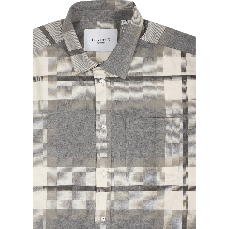 Les Deux Jeremy Check Flanellhemd raven