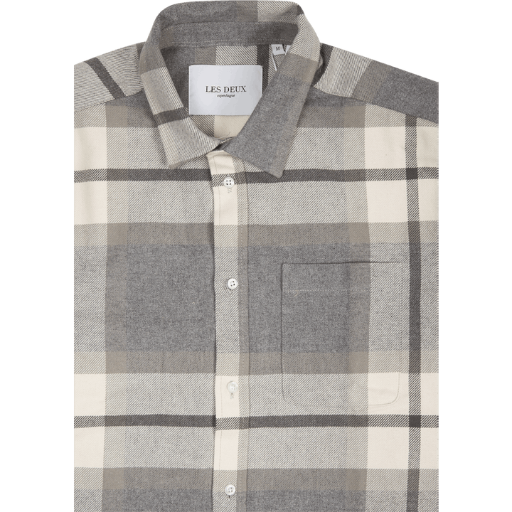 Les Deux Jeremy Check Flanellhemd raven