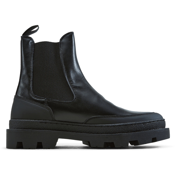 Tanner Leder Chealsea Stiefel Schwarz