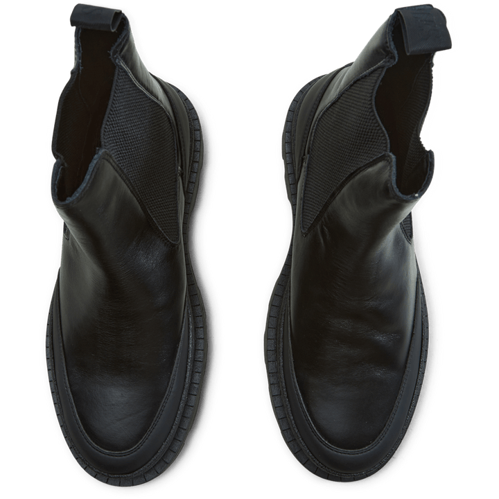 Tanner Leder Chealsea Stiefel Schwarz