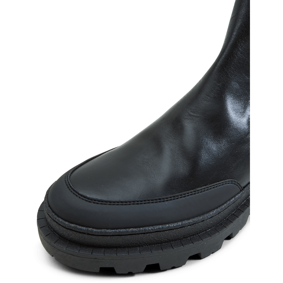 Tanner Leder Chealsea Stiefel Schwarz