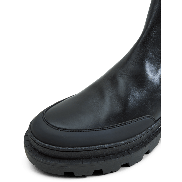 Tanner Leder Chealsea Stiefel Schwarz