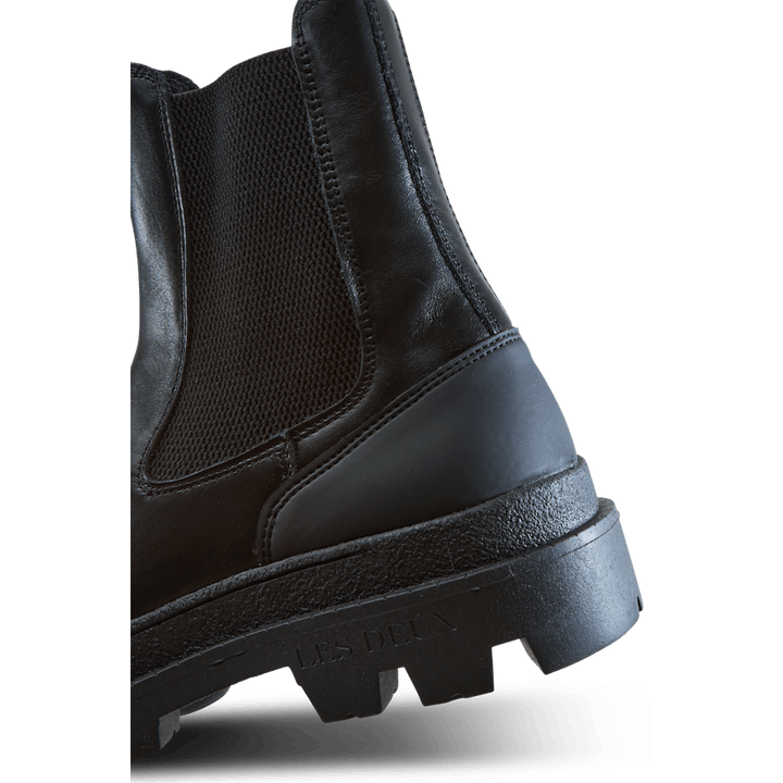 Tanner Leder Chealsea Stiefel Schwarz