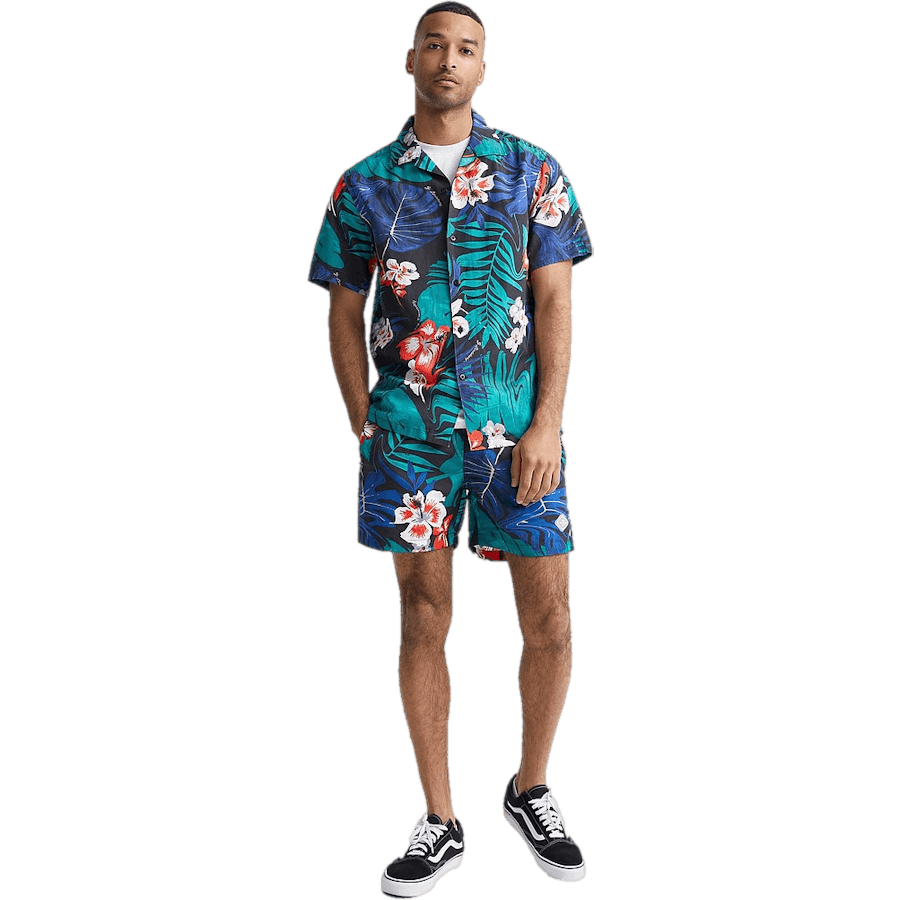 Elio Hibiscus Print Deep Lake