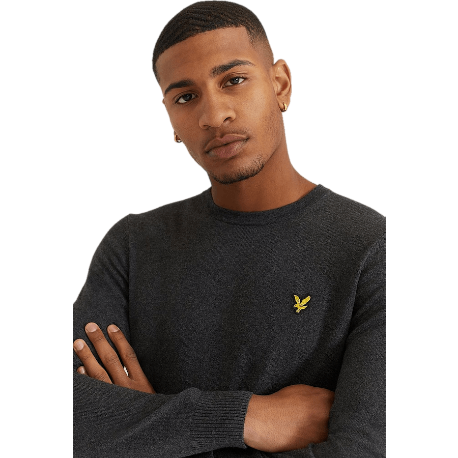 Cotton Merino Crew Jumper  Marl