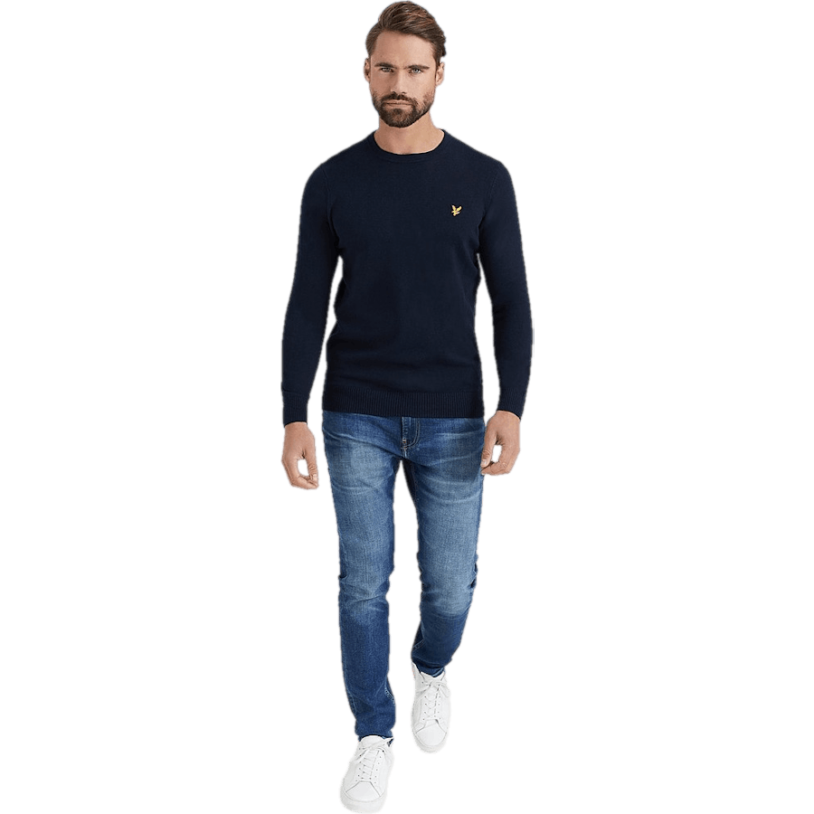Cotton Merino Crew Jumper Dark