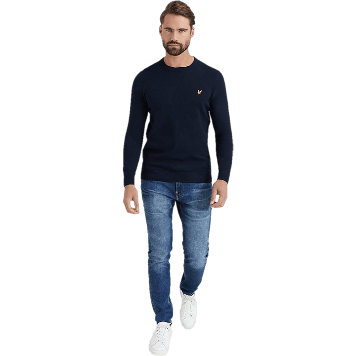 Cotton Merino Crew Jumper Dark