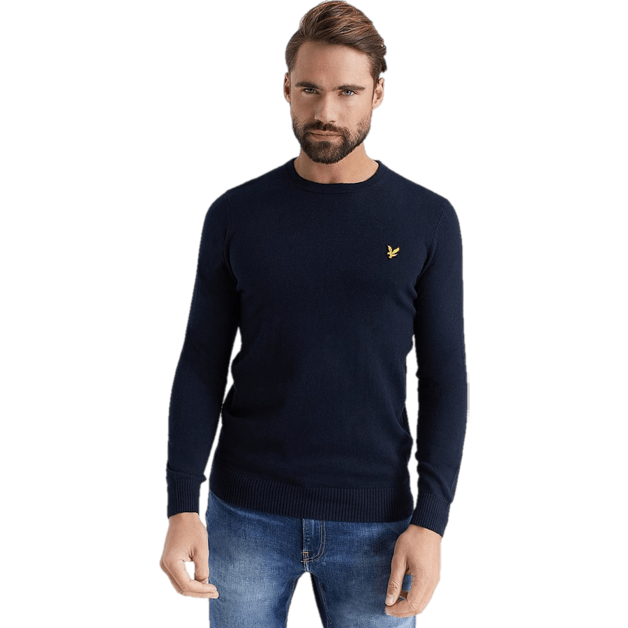 Cotton Merino Crew Jumper Dark