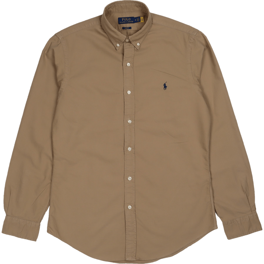 Slim Fit Garment-Dyed Oxford Shirt Surrey Tan