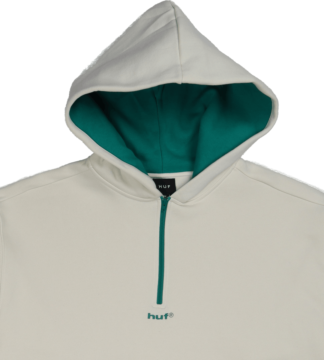 Oberfläche 1/4 Zip Kapuzenfleece Creme