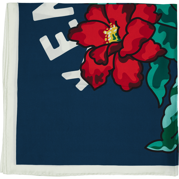 Square Hawaian Flower Duck Blue