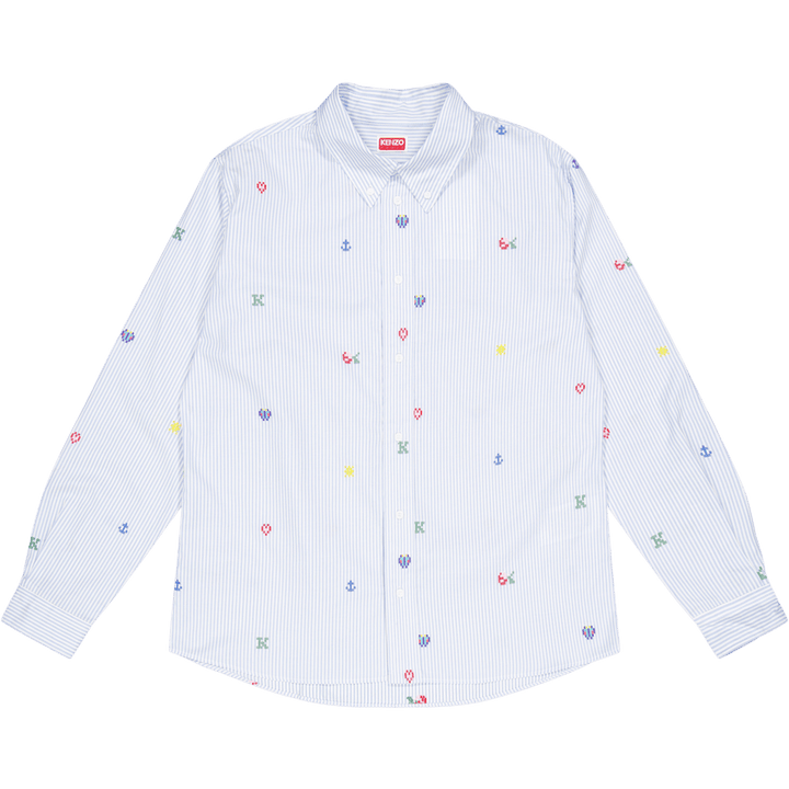 Shirt Ls Kenzo Pixel Light Blue