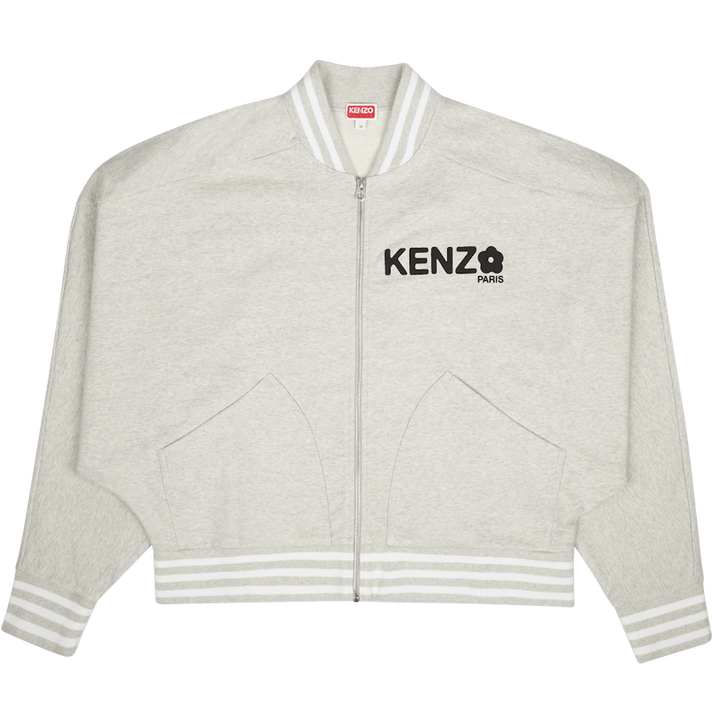 Zip Up Sweatshirt Boke Flower  Pale Grey