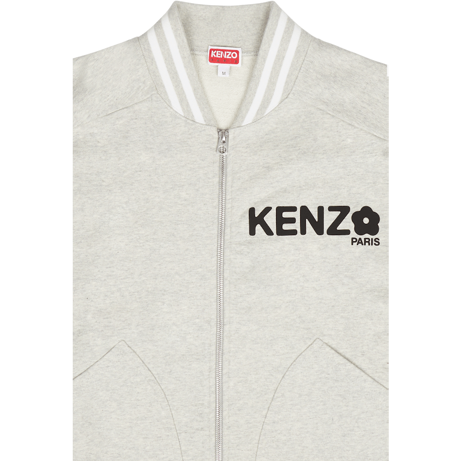 Zip Up Sweatshirt Boke Flower  Pale Grey