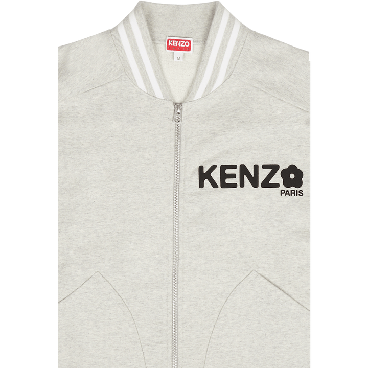 Zip Up Sweatshirt Boke Flower  Pale Grey