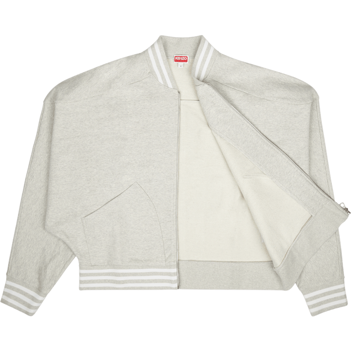 Zip Up Sweatshirt Boke Flower  Pale Grey
