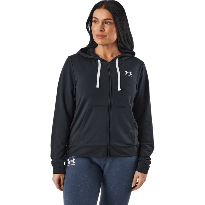 Sweat à capuche Rival Terry Fz noir