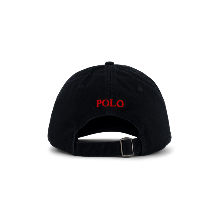 Cappello a sfera in cotone Chino Polo nero / RL2000 rosso