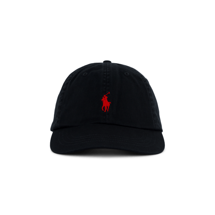 Cappello a sfera in cotone Chino Polo nero / RL2000 rosso
