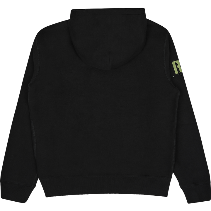 Fleecová grafická mikina s kapucňou Polo Black
