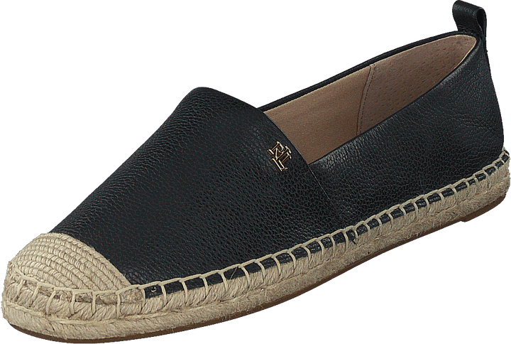 Cameryn IV Tumbled Leather Espadrille Black