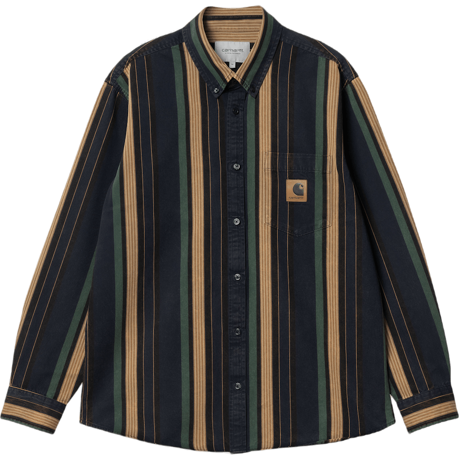 L/s Dorado Shirt Dorado Stripe, Dark Navy