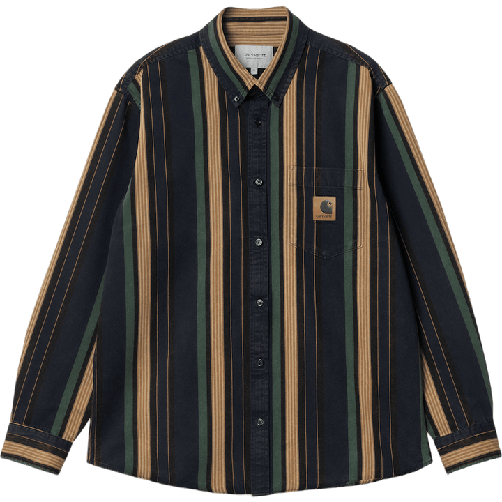 L/s Dorado Shirt Dorado Stripe, Dark Navy