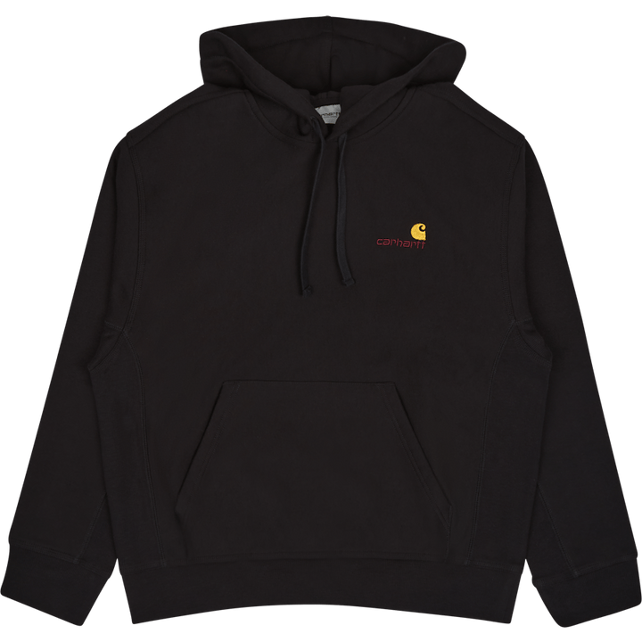 Hooded American Script Sweat Black