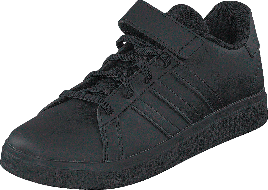 Grand Court Elastická obuv se šněrováním a horním páskem Core Black / Core Black / Grey Six