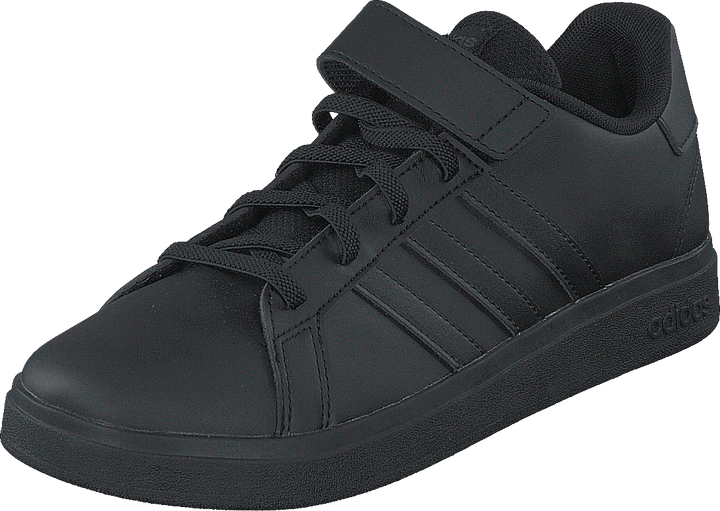 Grand Court Elastická obuv se šněrováním a horním páskem Core Black / Core Black / Grey Six