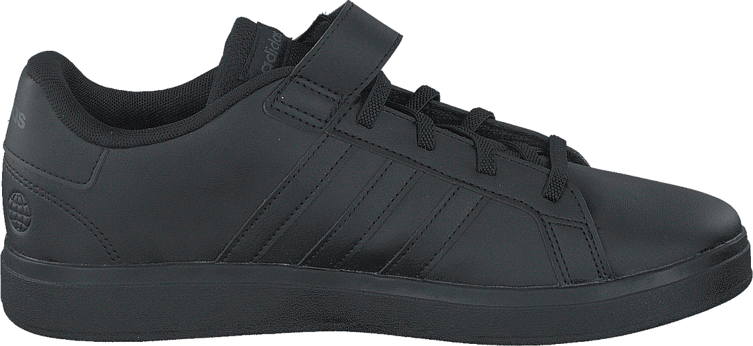 Grand Court Elastická obuv se šněrováním a horním páskem Core Black / Core Black / Grey Six