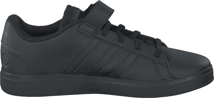 Grand Court Elastická obuv se šněrováním a horním páskem Core Black / Core Black / Grey Six