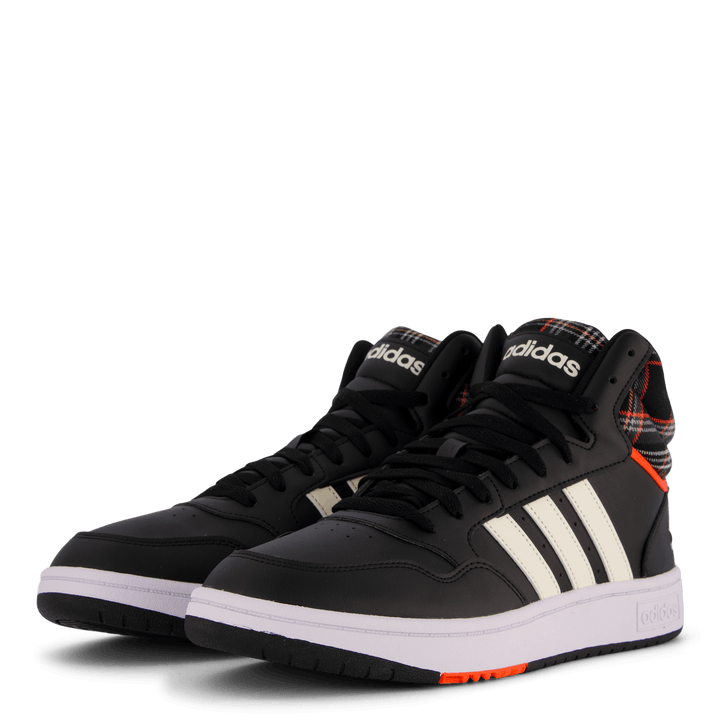 Hoops 3.0 Mid Lifestyle Basketball Classic Vintage Shoes Core Black / Chalk White / Grey Two