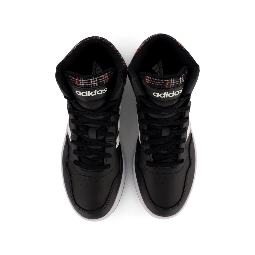Hoops 3.0 Mid Lifestyle Basketball Classic Vintage Shoes Core Black / Chalk White / Grey Two