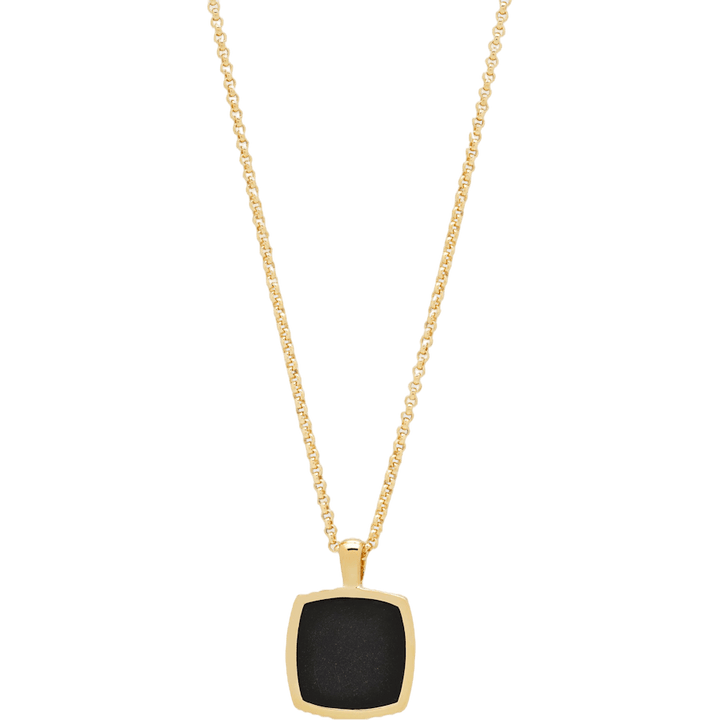 Cushion Anhänger Onyx Gold Silber