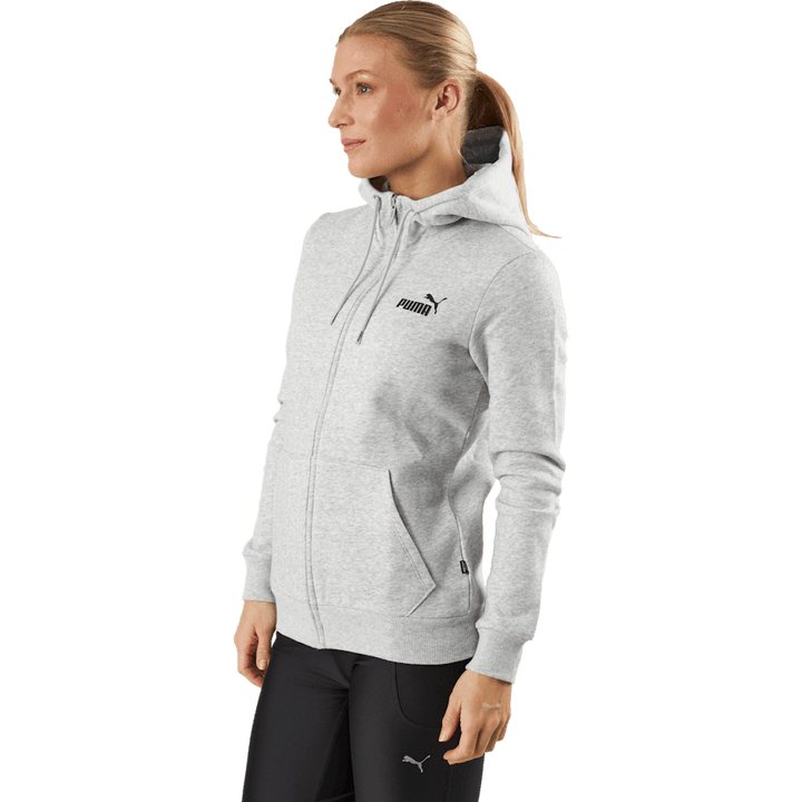 Ess Small Logo Full-zip Hoodie Light Gray Heather