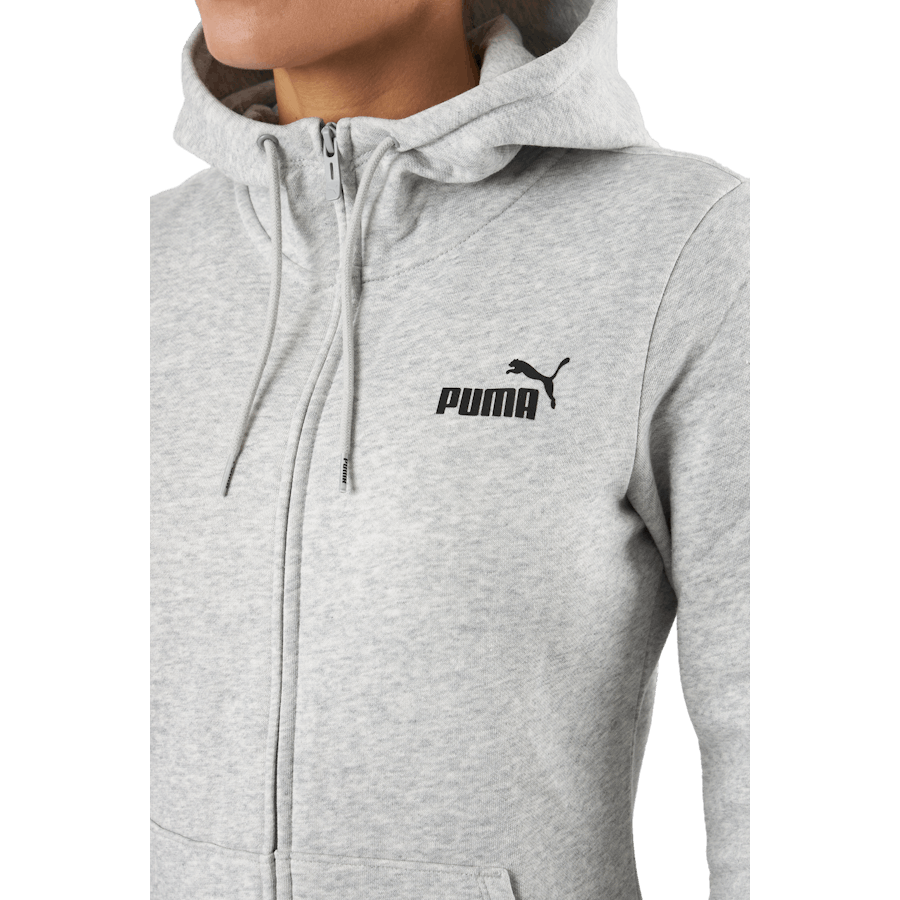 Ess Small Logo Full-zip Hoodie Light Gray Heather