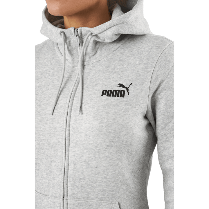 Ess Small Logo Full-zip Hoodie Light Gray Heather