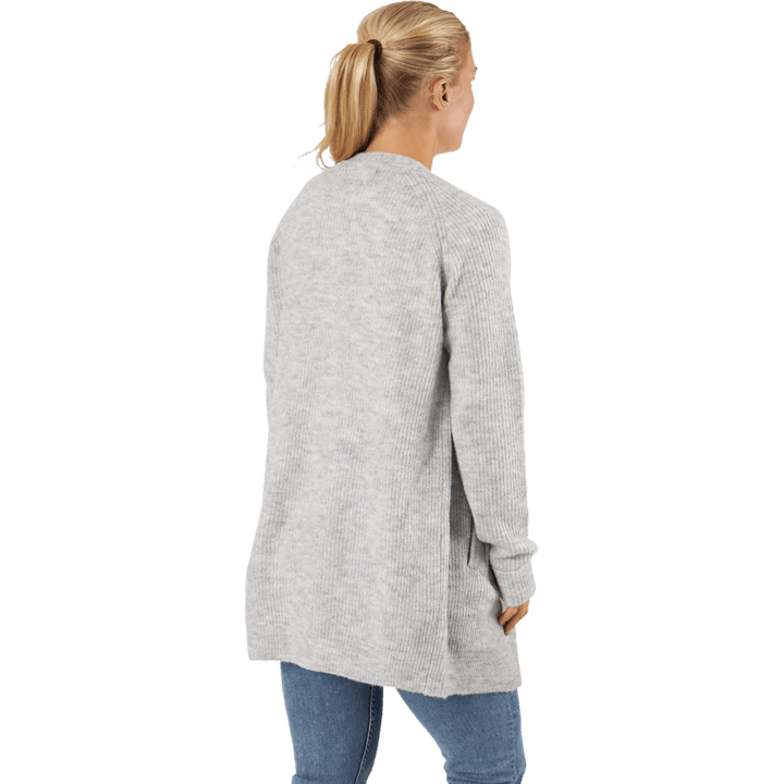 Pcellen Ls Long Knit Cardigan  Light Grey Melange
