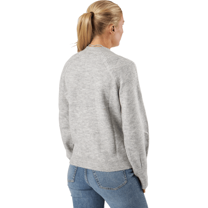 Vmpeppy Pearl Ls Highneck Blou Light Grey Melange