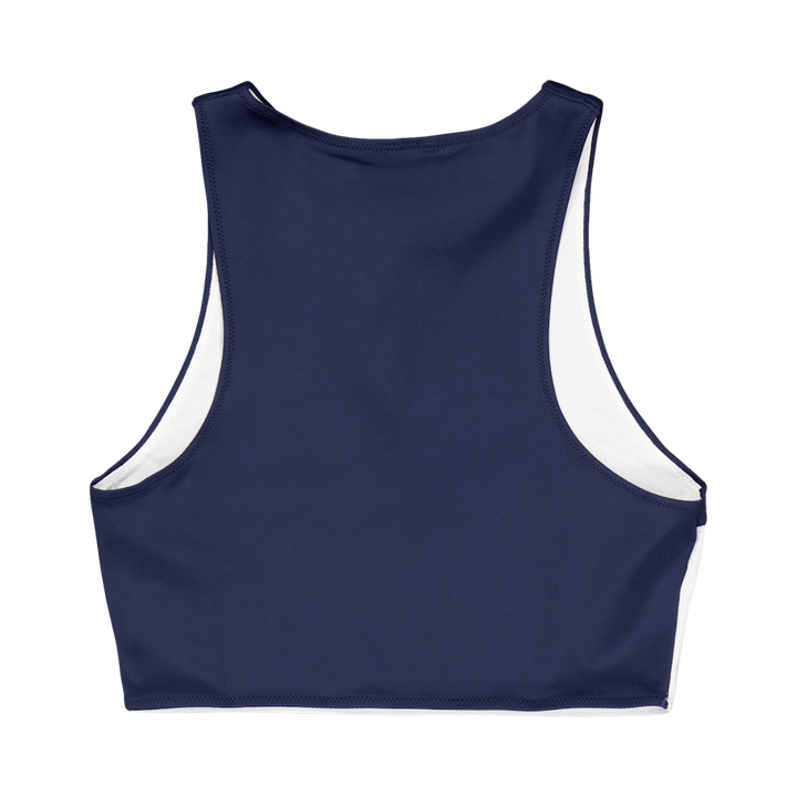 High Neck Crop Top  (ext Sizes Blue