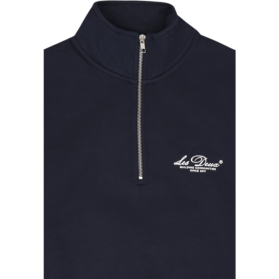 Les Deux Cedric - Felpa con mezza zip, colore scuro