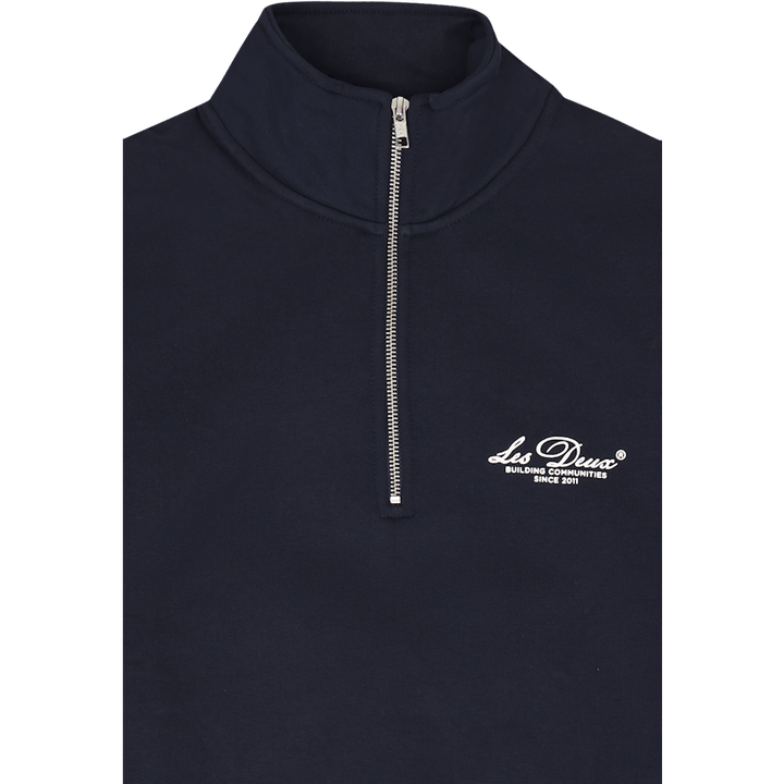 Les Deux Cedric - Felpa con mezza zip, colore scuro