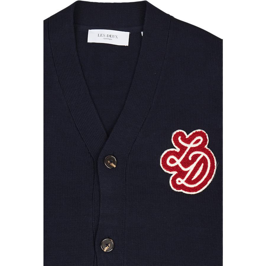 Les Deux Forrest Varsity Cardigan Foncé