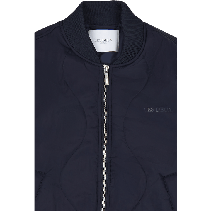 Les Deux Norman Quilted Bomber Jacket Dark
