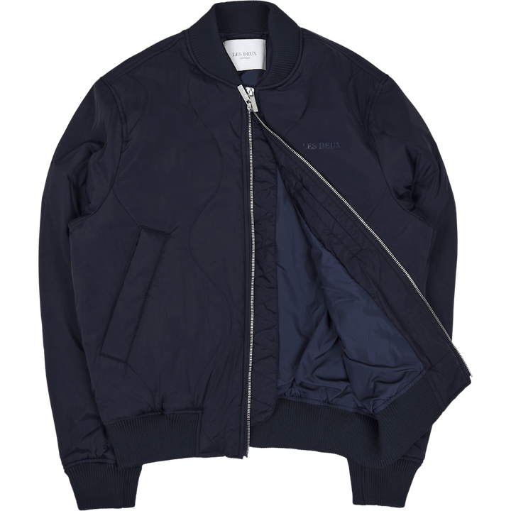 Les Deux Norman Quilted Bomber Jacket Dark