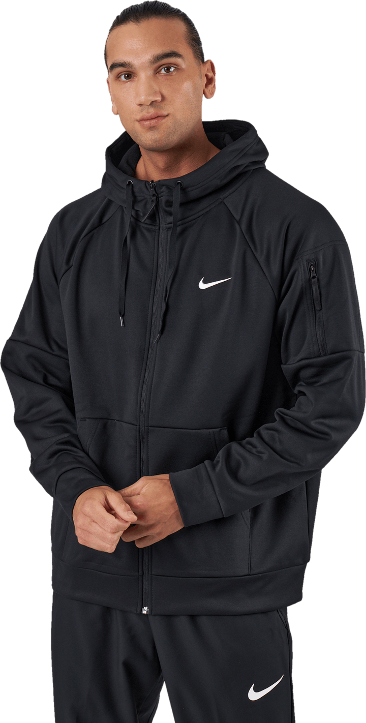 Felpa con cappuccio Therma-FIT Full-Zip Fitness Uomo BLACK/BLACK/WHITE
