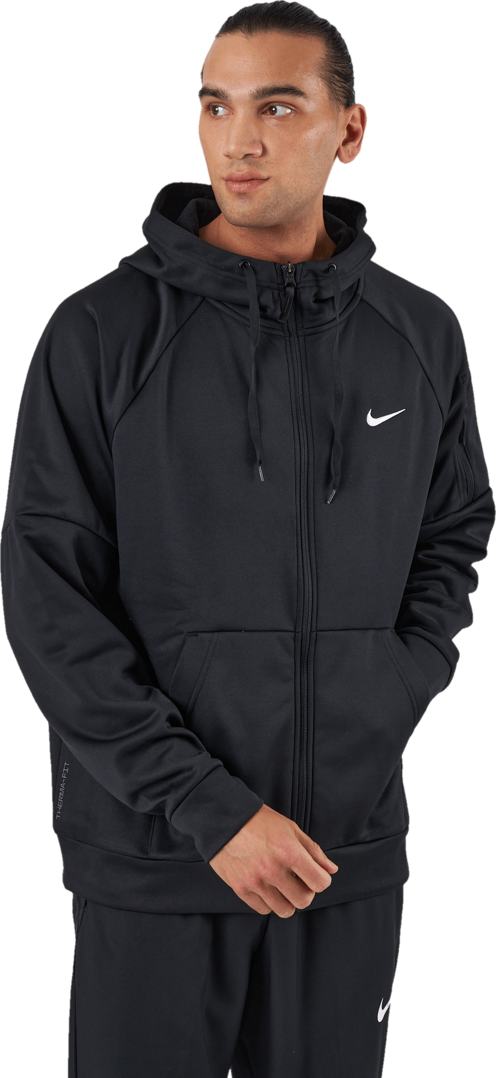 Felpa con cappuccio Therma-FIT Full-Zip Fitness Uomo BLACK/BLACK/WHITE