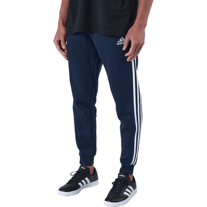 Essentials Fleece prilegajoče se hlače s tremi črtami Legenda črnilo